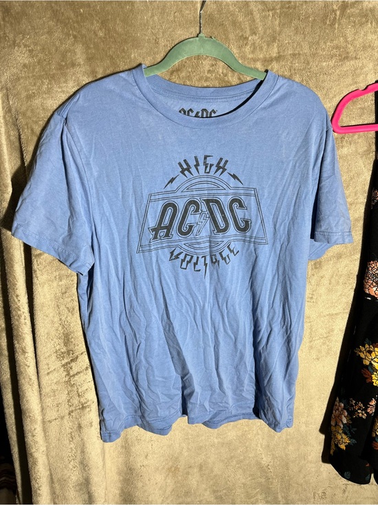 AC/DC Other - AC/DC Light Blue High Voltage Graphic Short Sleeve Tee